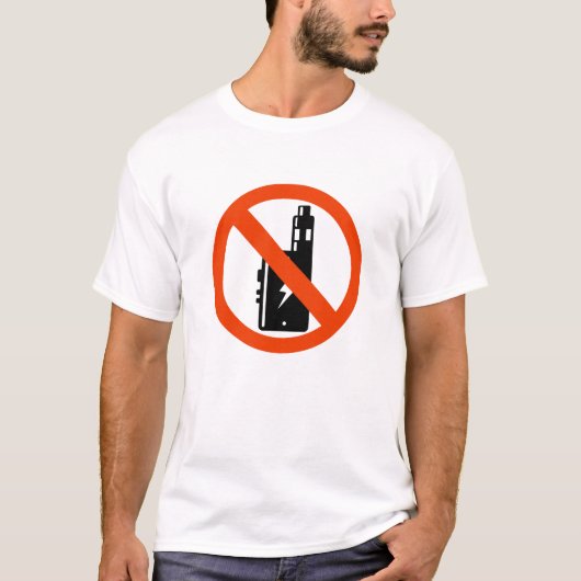 No Vaping Sign T-Shirt | Vape Free Zone Warning Tシャツ (正面)