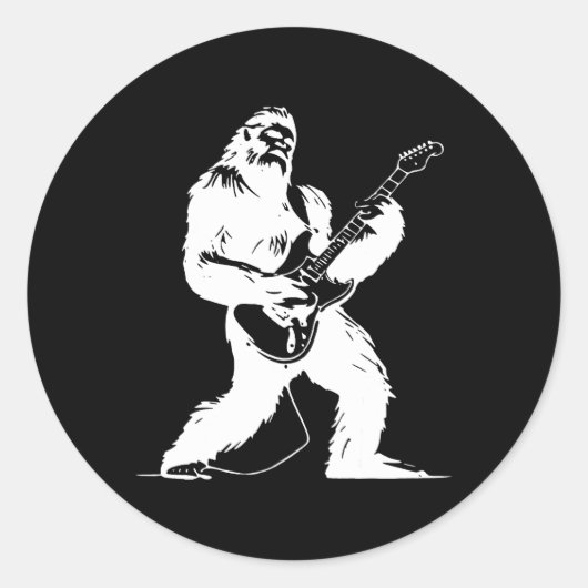 No Visible Text Detected Yeti Guitarist Rock Lover ラウンドシール (正面)