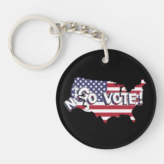 No Vote, Go Vote, US-WahlKampf キーホルダー (正面)