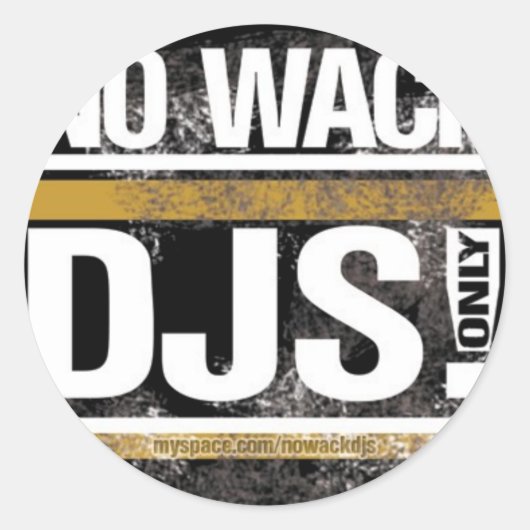 No Wack DJsラウンドステッカー ラウンドシール (正面)