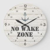 No Wake Zoneいかり24時間航海の時間 ラージ壁時計 (正面)
