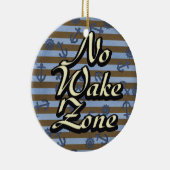 No Wake Zone船舶航海のいかりと車輪 セラミックオーナメント (右)