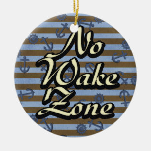 No Wake Zone船舶航海のいかりと車輪 セラミックオーナメント