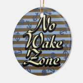 No Wake Zone船舶航海のいかりと車輪 セラミックオーナメント (左)