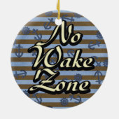 No Wake Zone船舶航海のいかりと車輪 セラミックオーナメント (裏面)
