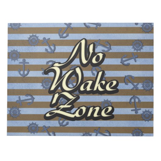 No Wake Zone船舶航海のいかりと車輪 ノートパッド (正面)