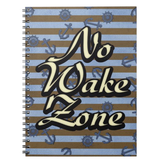 No Wake Zone船舶航海のいかりと車輪 ノートブック (正面)