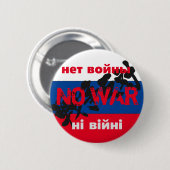 NO WAR、нет войны、ні війні、戦争反対 缶バッジ (正面&裏面)