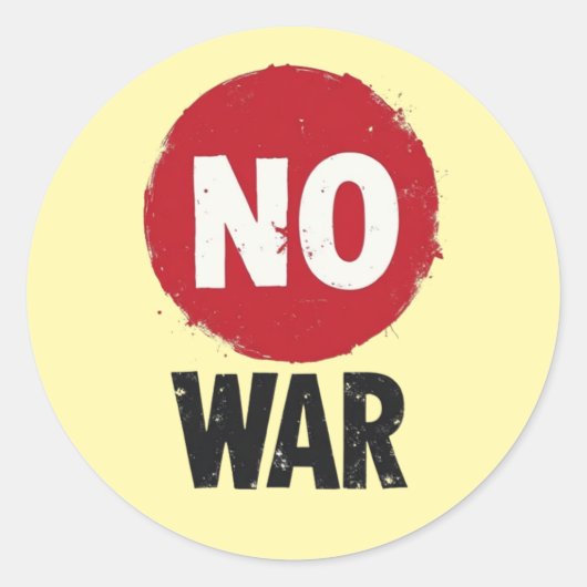 NO WAR – 平和に対する世界的な抗議 ラウンドシール (正面)