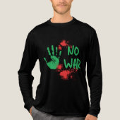 No War - Anti-War Protest Handprint Design トライブレンドＴシャツ (正面)
