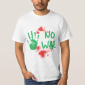 No War - Anti-War Protest Handprint Design Tシャツ (正面)