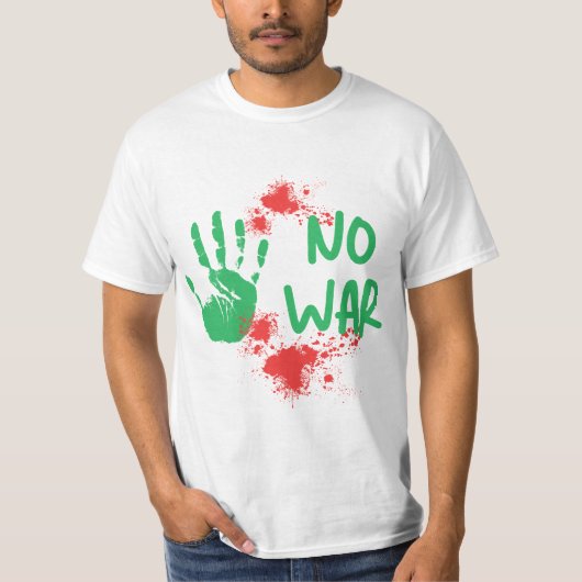 No War - Anti-War Protest Handprint Design Tシャツ (正面)