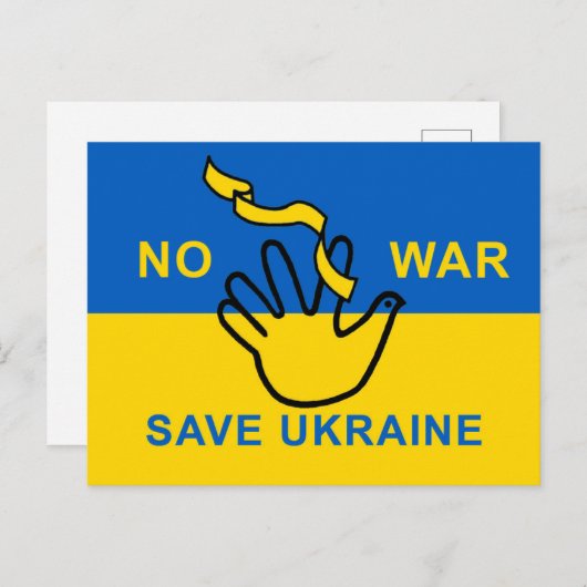 No war, save Ukraine ポストカード (正面/裏面)