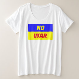 NO WAR Women's PlusサイズTシャツ プラスサイズTシャツ