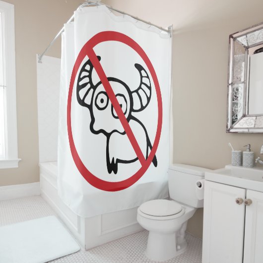 NO Water Buffalo ⚠アジアおもしろいタイのサイン⚠ シャワーカーテン (インサイチュ)