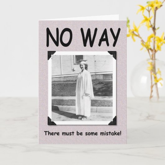 NO WAY – 女子卒業 – おもしろい カード (黄色い花)