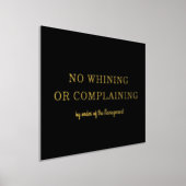 NO WHINING NO BAGINGタイプモダンブラック+金ゴールド 箔ポスター (レイダウン)