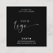 No Wick Flameless Candle Care Elegant Thank You スクエア名刺 (裏面)