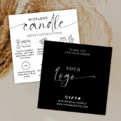 No Wick Flameless Candle Care Elegant Thank You スクエア名刺