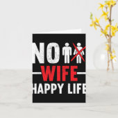 No Wife Happy Life Wids新郎新婦の結婚歌 カード (黄色い花)
