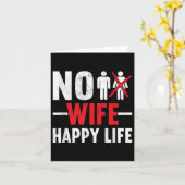 No Wife Happy Life Wids新郎新婦の結婚歌 カード (黄色い花)