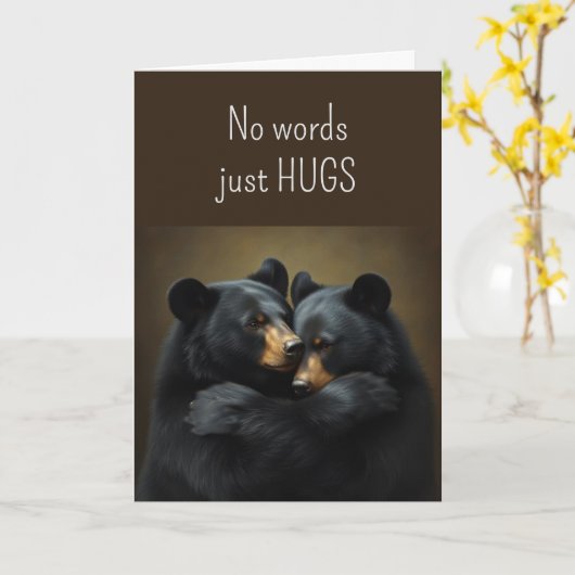 No Words Just Hugs Bear Hugs also Love Prayers カード (黄色い花)