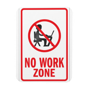 No Workゾーン警告標識 マグネット