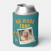 No Work Zone Retirement Party Fun Custom Photo 缶クーラー (缶正面)