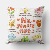 No You Are Not Affirmation Throw Pillow クッション (正面)