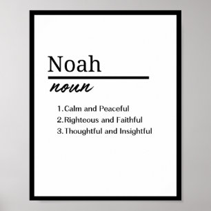Noah、Boy パーソナライズされた Name Definition ポスター