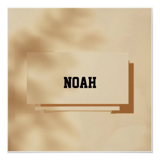 Noah Minimal Name Poster – Clean Modern Print ポスター (正面)