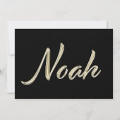 Noah Name white gold Handwriting Karte カード (正面)