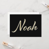 Noah Name white gold Handwriting Karte カード (正面/裏面インサイチュ)