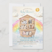 Noah’s Ark Baby Shower Invitation | Rainbow Baby  招待状 (正面)