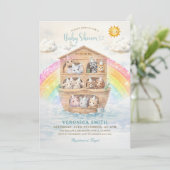 Noah’s Ark Baby Shower Invitation | Rainbow Baby  招待状 (スタンド正面)