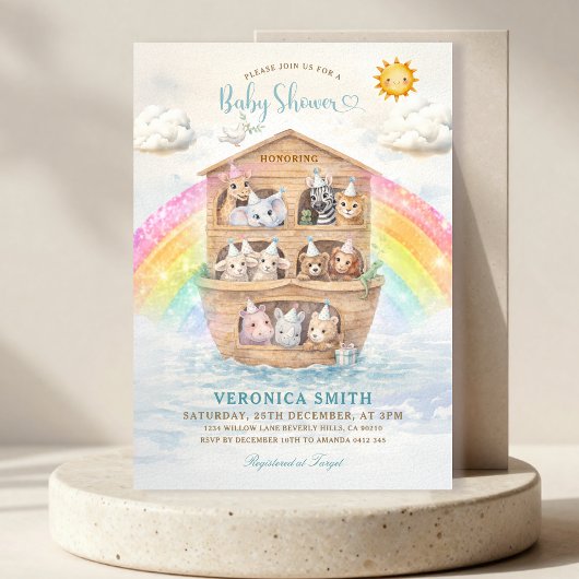 Noah’s Ark Baby Shower Invitation | Rainbow Baby 招待状