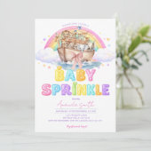 Noah’s Ark Baby Sprinkle Glitter Rainbow  招待状 (スタンド正面)