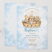 Noah’s Ark Baptism Invitation Boy 招待状 (正面/裏面)