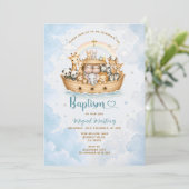 Noah’s Ark Baptism Invitation Boy 招待状 (スタンド正面)