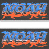 Noah Vorname Name Graffiti Aufkleber Sticker シール (正面)
