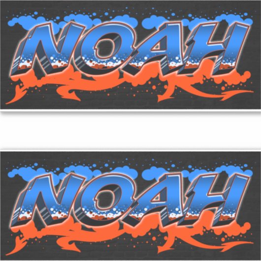 Noah Vorname Name Graffiti Aufkleber Sticker シール (正面)