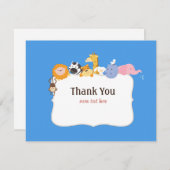 Noahsの避難所のベビーシャワーのサンキューカード サンキューカード (正面/裏面)