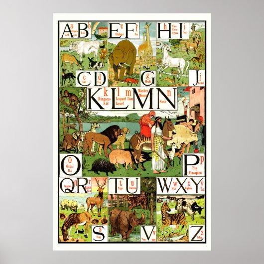 Noahs ark Alphabet ABC Posters for classroom ポスター (正面)