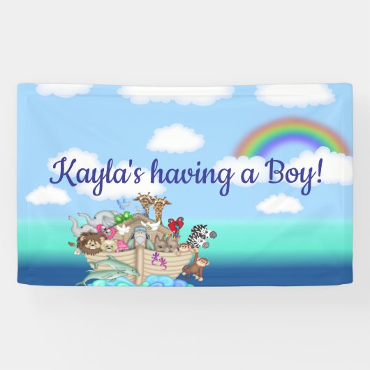 Noahs Ark Baby Shower Wall Banner 横断幕 (横)