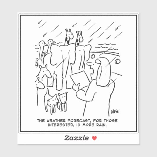 Noah's Ark. Biblical Story, Weather Forecast Funny シール (シート)