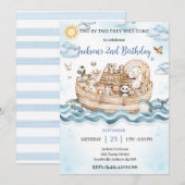 Noah's Ark Birthday Invitation 招待状 (正面/裏面)
