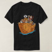 Noahs Ark Boat with Cats Religious Christian Cat L Tシャツ (デザイン正面)