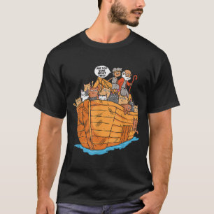 Noahs Ark Boat with Cats Religious Christian Cat L Tシャツ