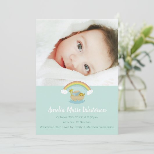 Noah's Ark Boho Baby Shower 招待状 (スタンド正面)