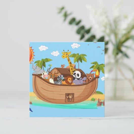 Noah's Ark Personalize Custom 招待状 (スタンド正面)